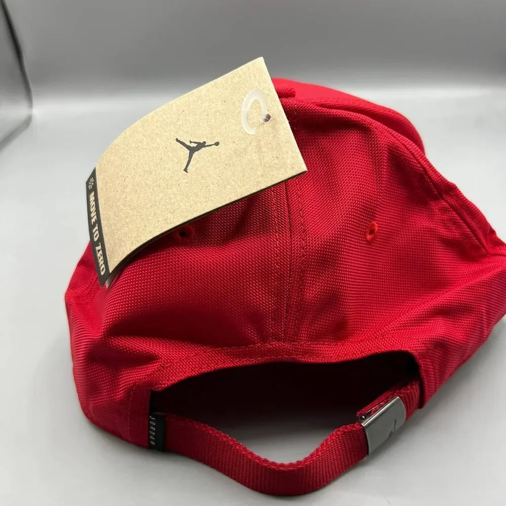 Air Jordan Hat Men M-L Red Metal Logo‎ Jumpman Strap Back Cap New